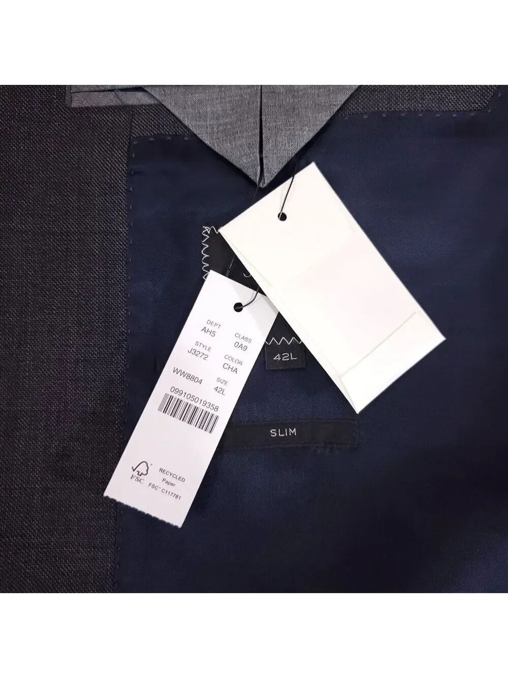 J. Crew Ludlow Slim Fit Charcoal Gray Wool Suit Jacket J3272 Tollengo 1900